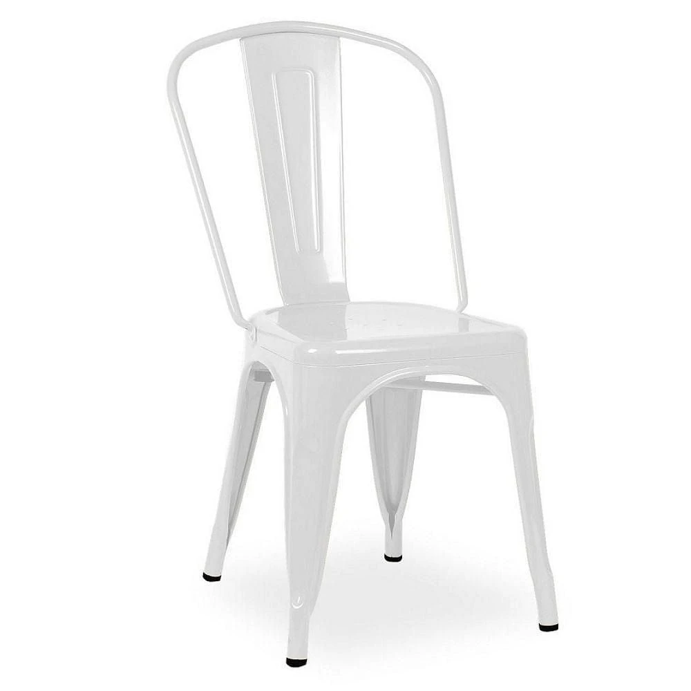 Tolix Roch dining chair in white, metal side chair
