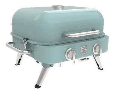 Kenmore - Gril à gaz de table rétro à 2 brûleurs - Turquoise