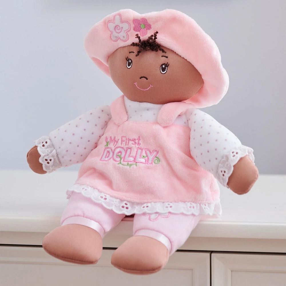 Baby GUND My First Dolly, Poupée en peluche pour bébés et tout-petits, rose/blanc, 33 cm