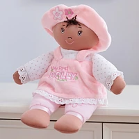 Baby GUND My First Dolly, Poupée en peluche pour bébés et tout-petits, rose/blanc, 33 cm