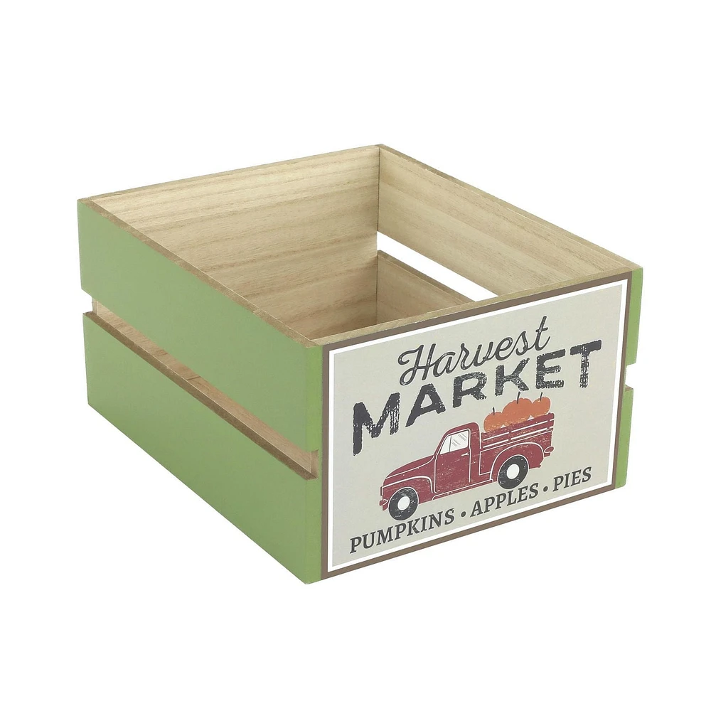 Tout pour Célébrer Décor de caisse en bois Harvest, Harvest Market