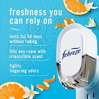 Febreze Plug In Air Freshener, Odor-Fighting Scented Oil Refill, Refresh & Energize, 2 Refills, 52ML