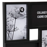 Gally 4 Opening Black Collage Picture Frame, Holds 4 - 4" x 6" Photos