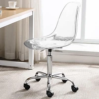 Heavenly Collection Acrylic Office Chair, Clear Office Chair, Acrylic Desk Chair, Acrylic Adjustable Chair, Adjustable Office Chair, Acrylic Swivel Chair, Clear Chair with Wheels, Office Chair