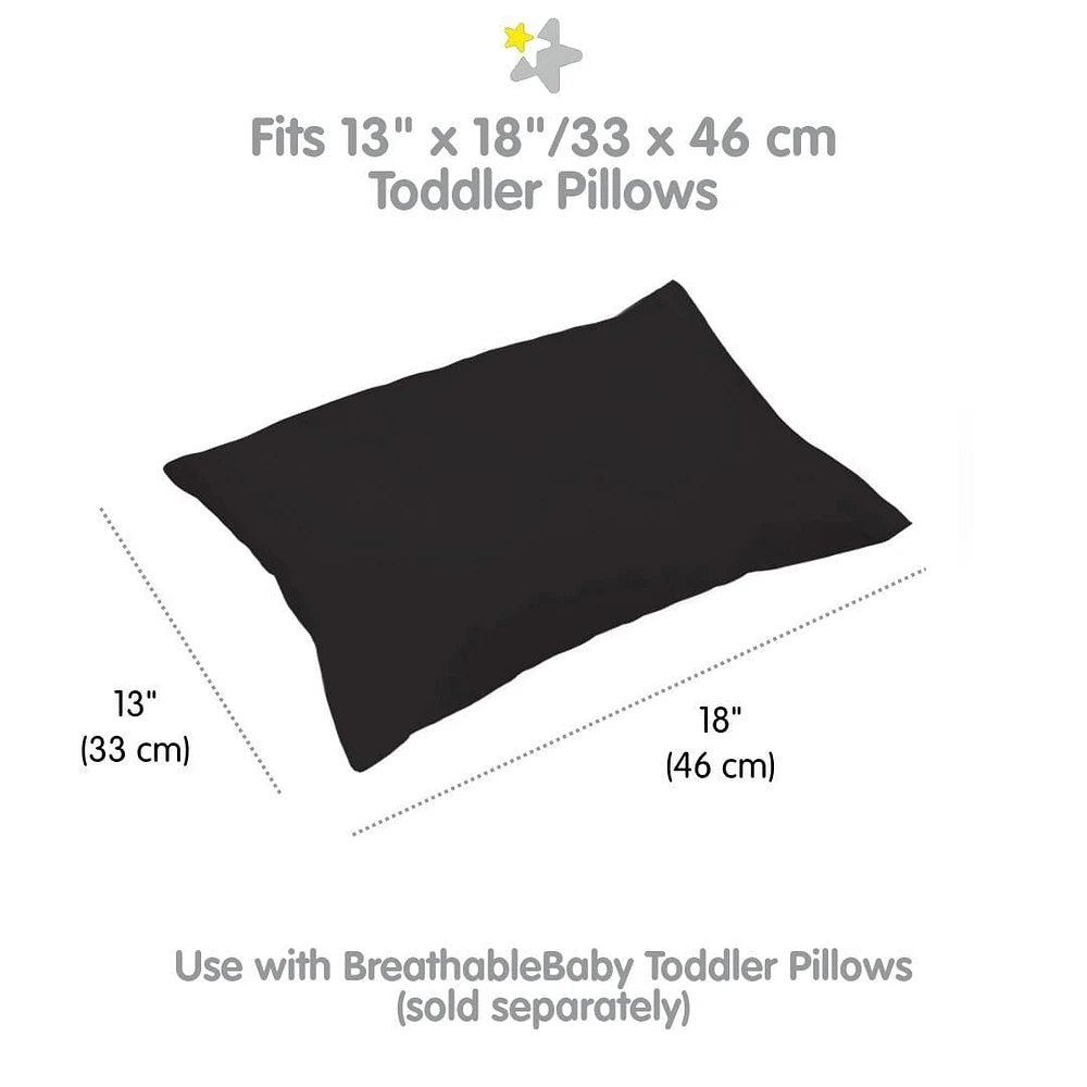 BreathableBaby Taie d'oreiller en percale de coton, pour oreiller pour tout-petit de 13" x 18"/33 x 46 cm (paquet de 2)