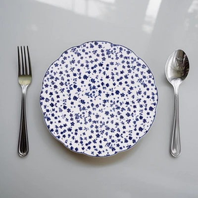 Assiette à dîner tampographiée Mainstays 10,5" en forme de vague Tampographie avec grès