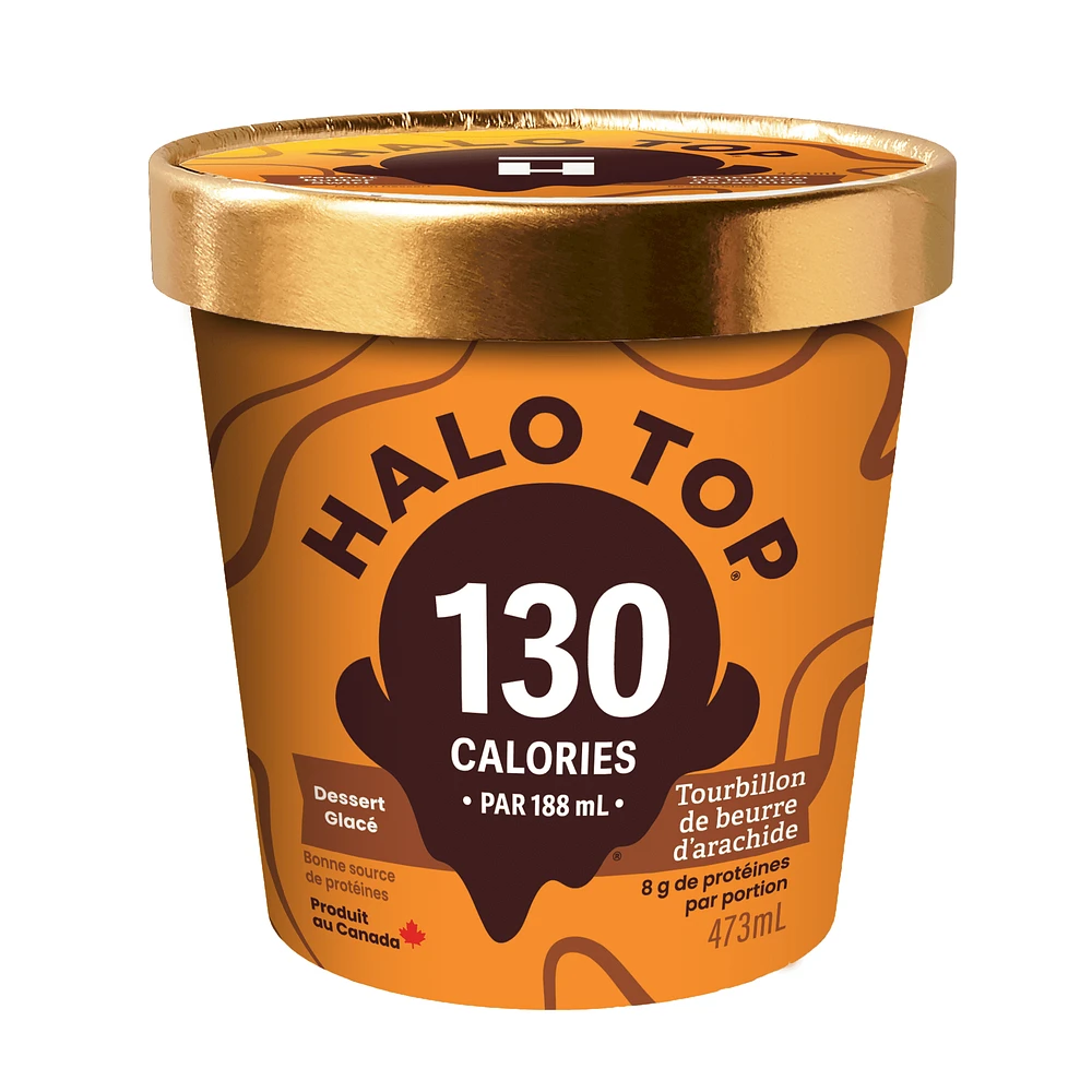 Halo Top Peanut Butter Swirl Frozen Dessert - 437ml, Halo Top Peanut Butter Swirl 437ml
