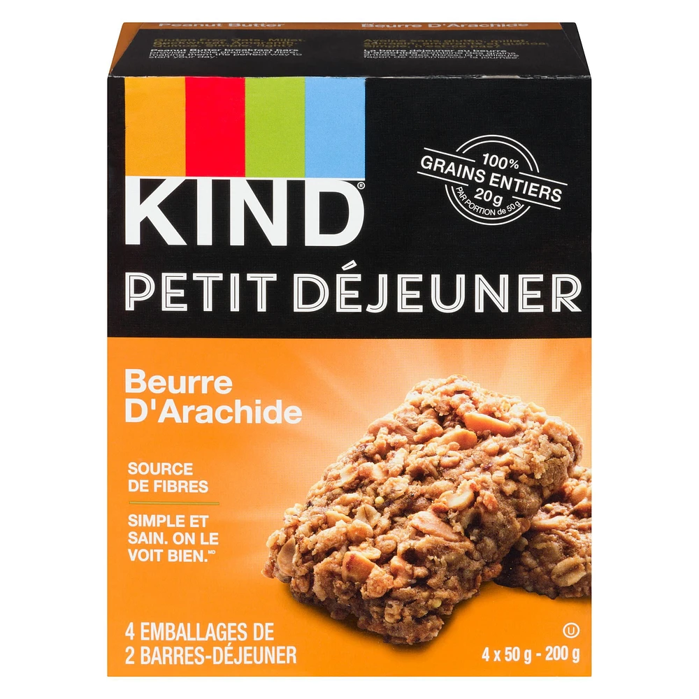 Kind Breakfast Bar - Peanut Butter, 4 x 50g