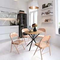 Lot de 4 chaises pliantes Homy Casa - Chaises en métal durables et élégantes en bleu/gris/rose Morandi élégant