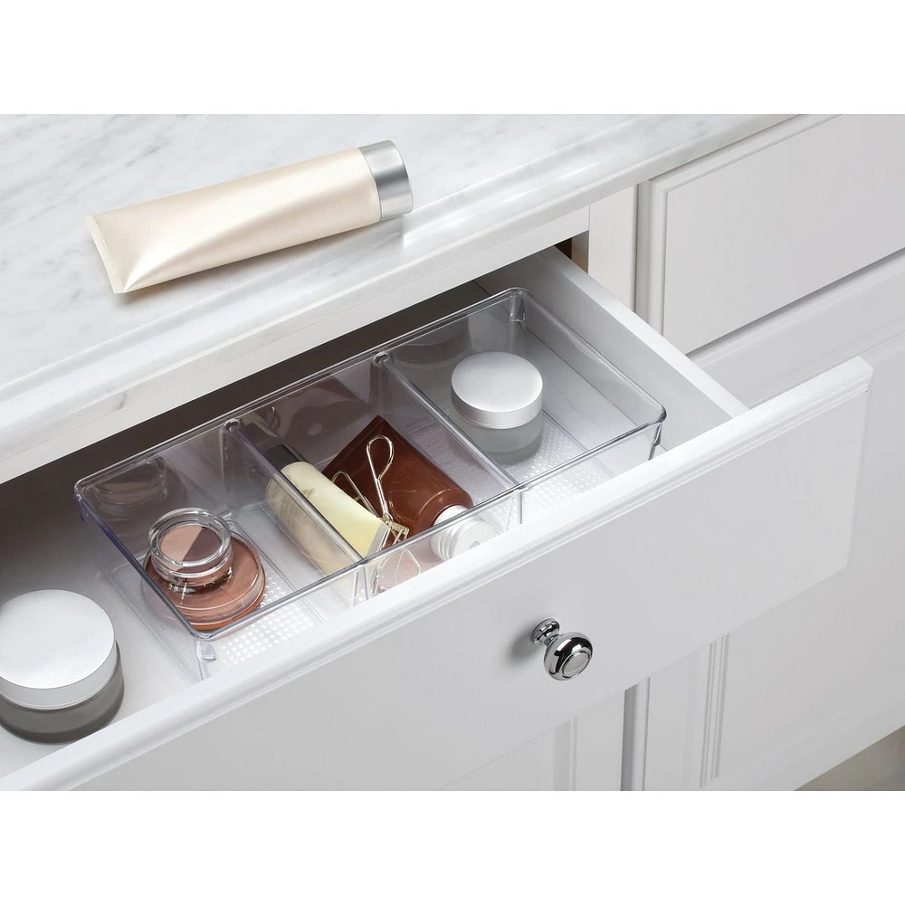 Mainstays 3-Compartment Clear Cosmetic Organizer Tray, 1 cosmetic organizer tray