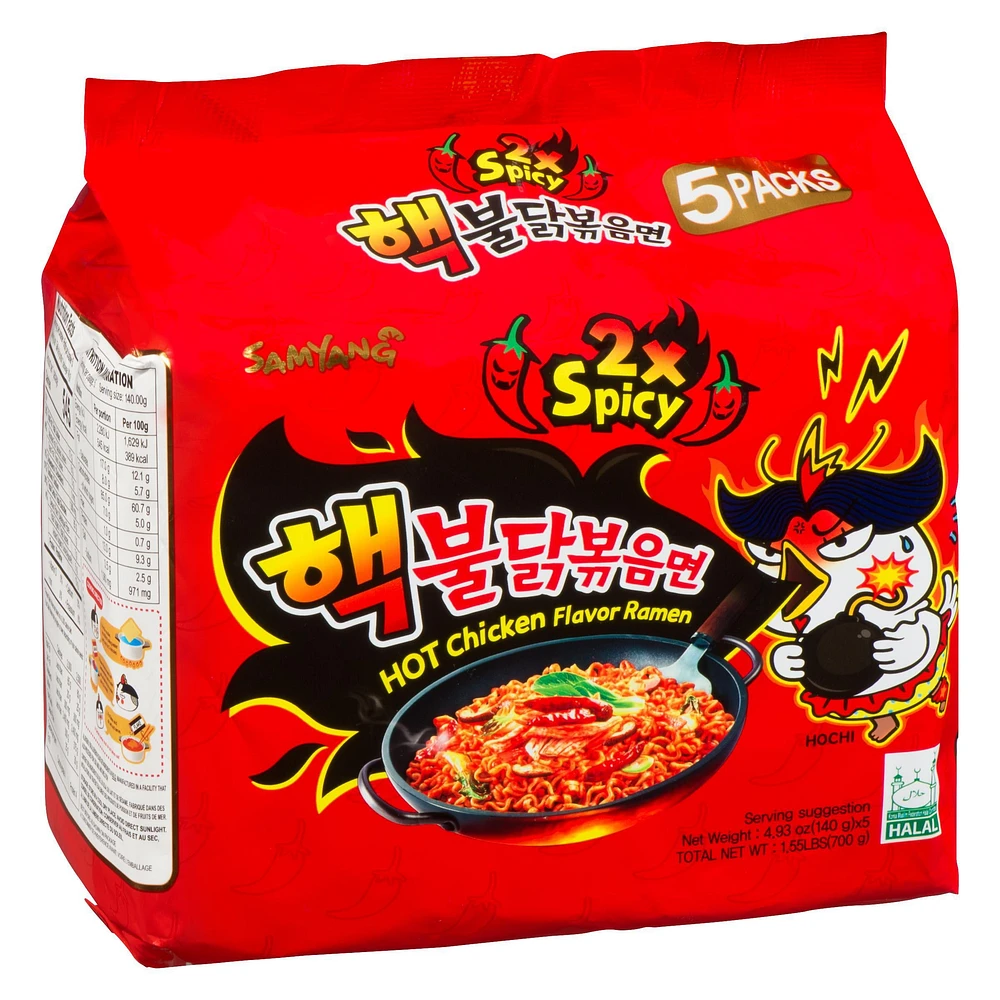 SAMYANG CHICKEN FLAVOURED RAMEN EXTRA SPICE, Hot Chicken 2X Spicy Flavour Ramen