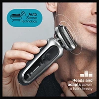 Rasoir rechargable Braun Series 7 7071cc Flex, centre SmartCare, tondeuse de précision Peau sèche et mouillée, rasoir à grille sans cordon, argent