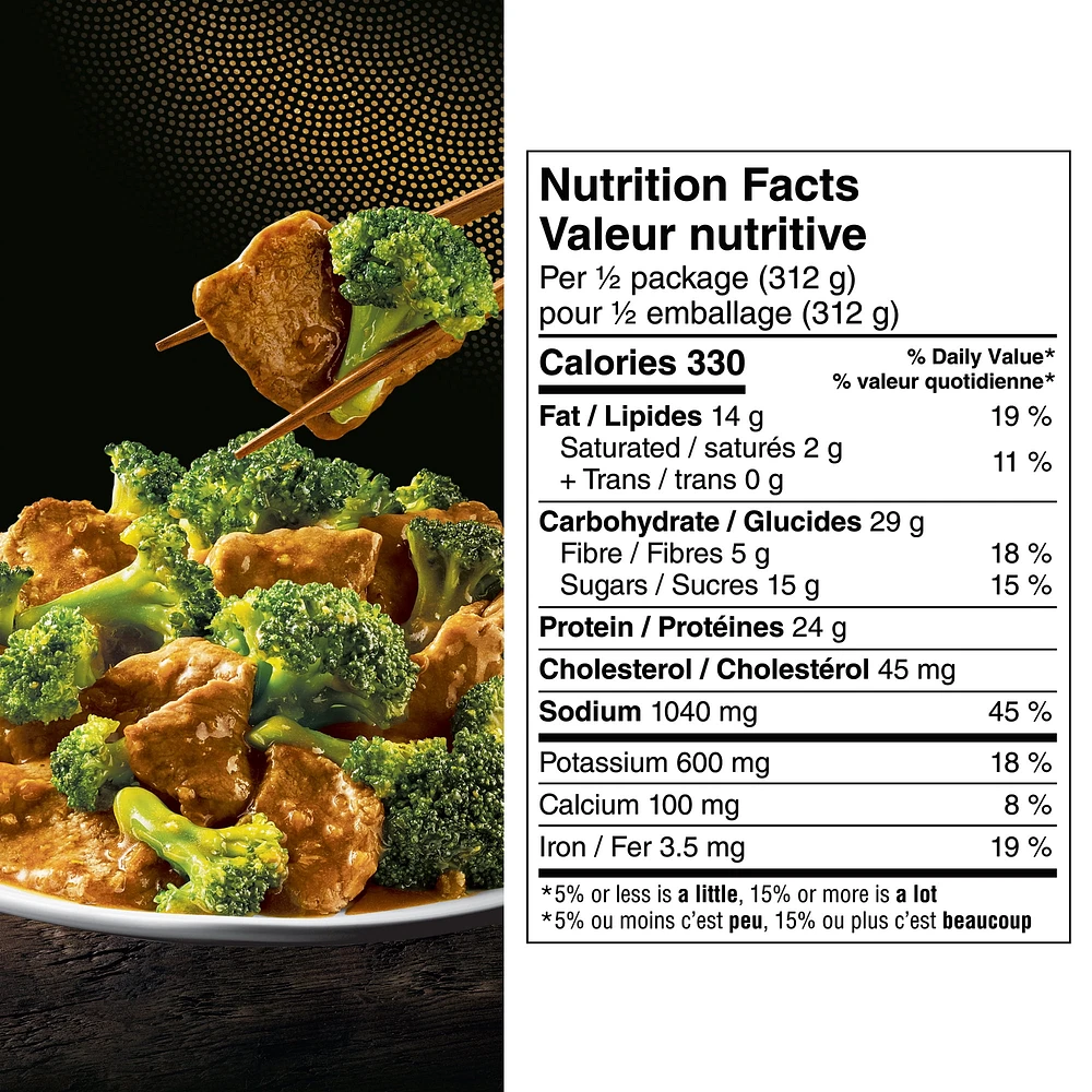 P.F. Chang’s HOME MENU™ Broccoli & Beef - Frozen and Ready in Minutes - No Artificial Flavours, Colours, or Preservatives - Restaurant-Inspired Flavours at Home - 624G Meals, Beef & Broccoli