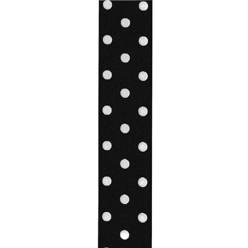 Ruban Grosgrain à pois Offray 39 mm