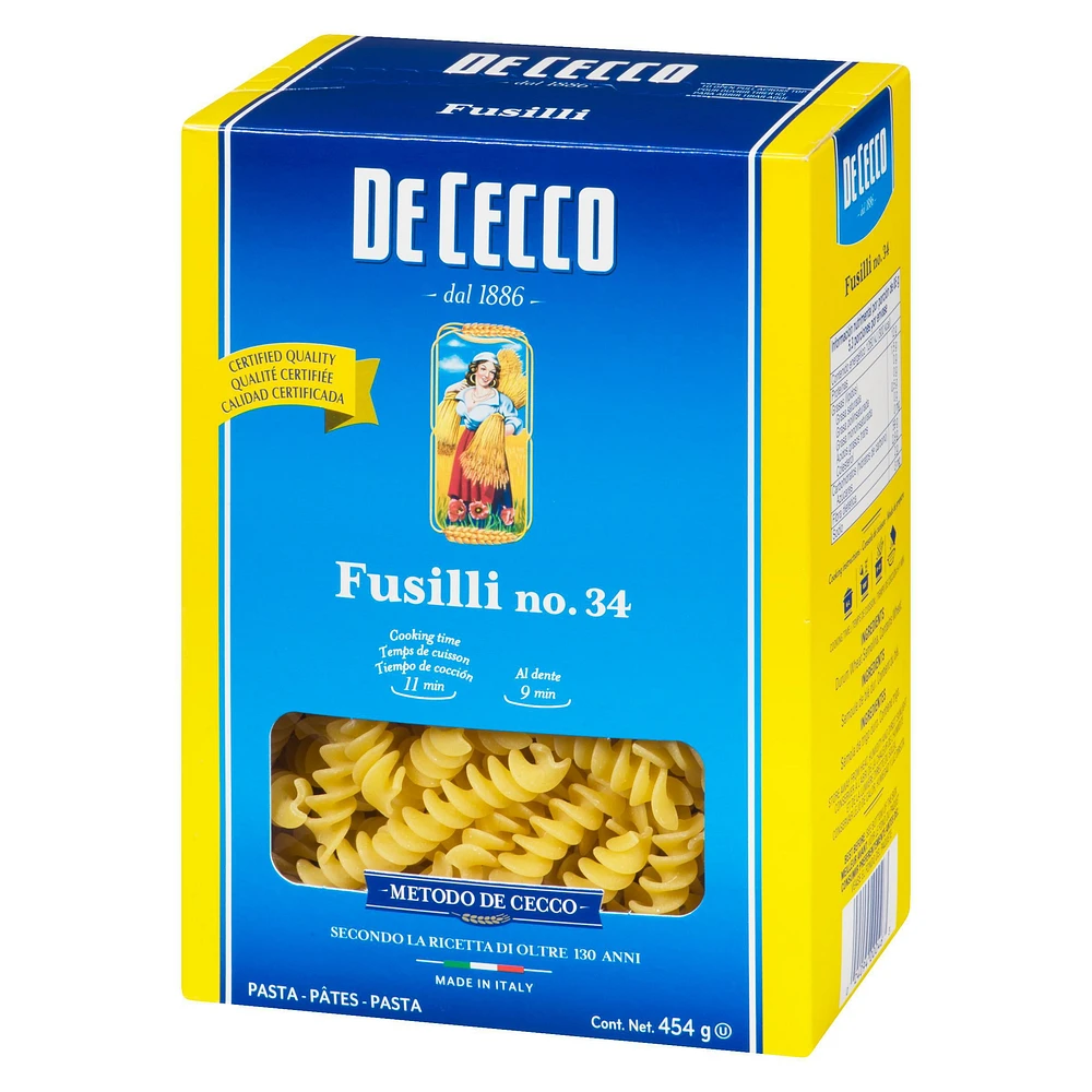 Fusilli De Cecco De Cecco Pâtes Fusilli 454g