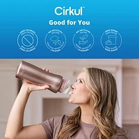 Cirkul Limited Edition 32oz Rose Gold Stainless Steel Water Bottle Starter Kit with Rose Gold Lid and 2 Flavor Cartridges (GoSip Passion Fruit Dragon Fruit & LifeSip Strawberry), Cirkul 32RG SK 2C