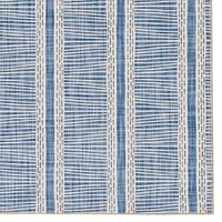 Tapis lavable Wallen 5 pi x 7 pi ivoire et bleu