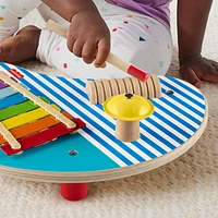 Fisher-Price-Table musicale en bois avec instruments de percussion