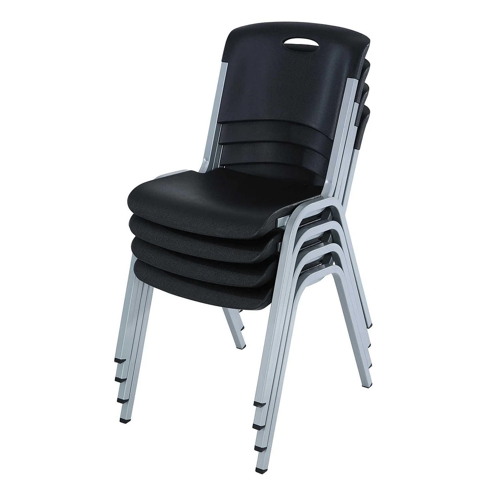 LIFETIME - Lot de chaises 4 empilables commerciales de qualité supérieure