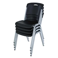 LIFETIME - Lot de chaises 4 empilables commerciales de qualité supérieure