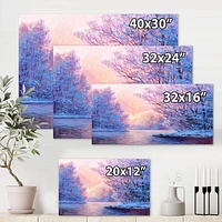 Designart Paysage d'hiver avec la rivièreOriginal Art mural sur toile