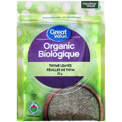 Great Value Organic Thyme Leaves, 20 g