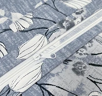 Literie toutes saisons Marina Decoration, ultra douce, soyeuse, avec fermeture éclair, en rayonne de bambou imprimée, avec taies d'oreiller, motif floral romantique délavé à l'encre