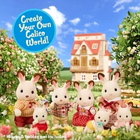 Calico Critters Hopscotch Rabbit Family, Set of 4 Collectible Doll Figures
