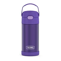 Thermos Kids Bouteille d'eau isotherme sous vide avec paille rabattable, 355 ml, Violette Violette, 12 Oz