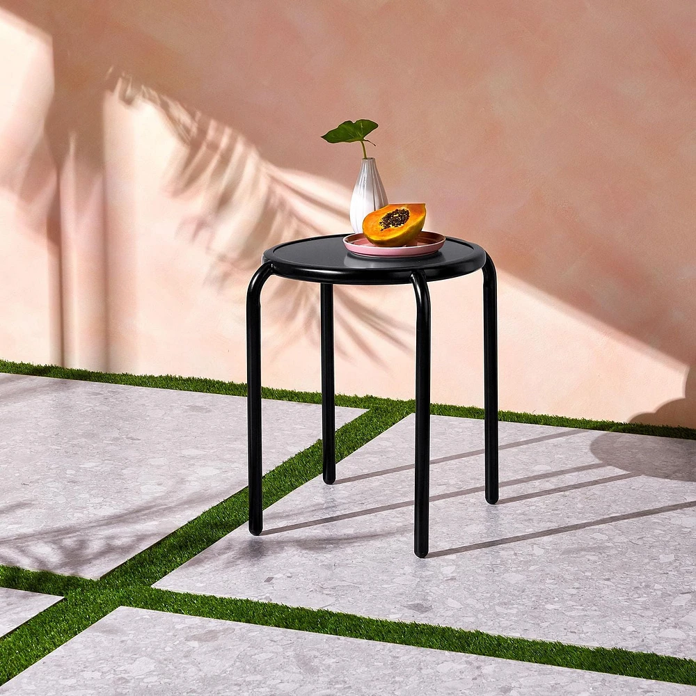 Table d’appoint empilable pour patio Mainstays - Noir Antirouille, tous les temps