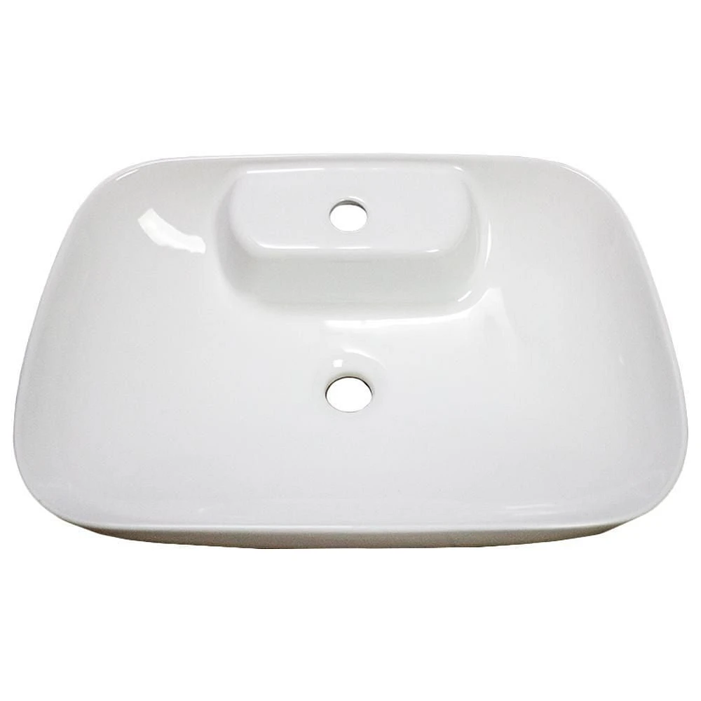 American Imaginations 24-in. W Above Counter White Bathroom Vessel Sink For 1 Hole Center Drilling AI-28669