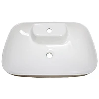 American Imaginations 24-in. W Above Counter White Bathroom Vessel Sink For 1 Hole Center Drilling AI-28669