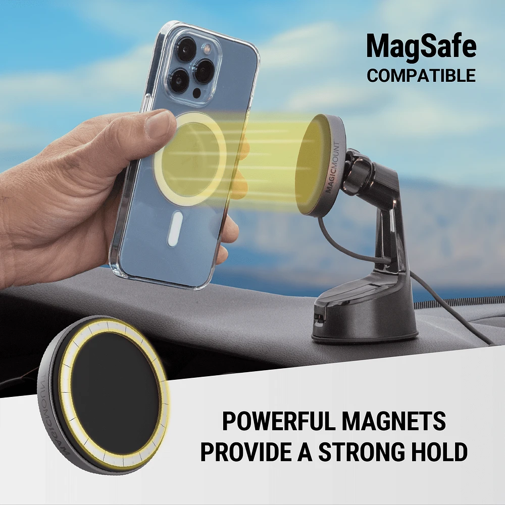 Scosche MPQMRWD-SP Charge Pro Window/Dash Magnetic Wireless Charging Phone Mount, MM Charge Pro Window/Dash