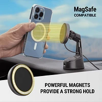 Scosche MPQMRWD-SP Charge Pro Window/Dash Magnetic Wireless Charging Phone Mount, MM Charge Pro Window/Dash