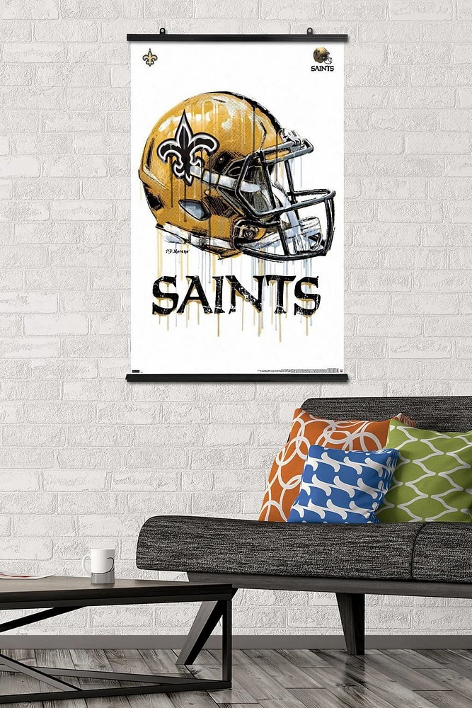 NFL New Orleans Saints - Drip Helmet 20 Wall Poster, 22.375" x 34"