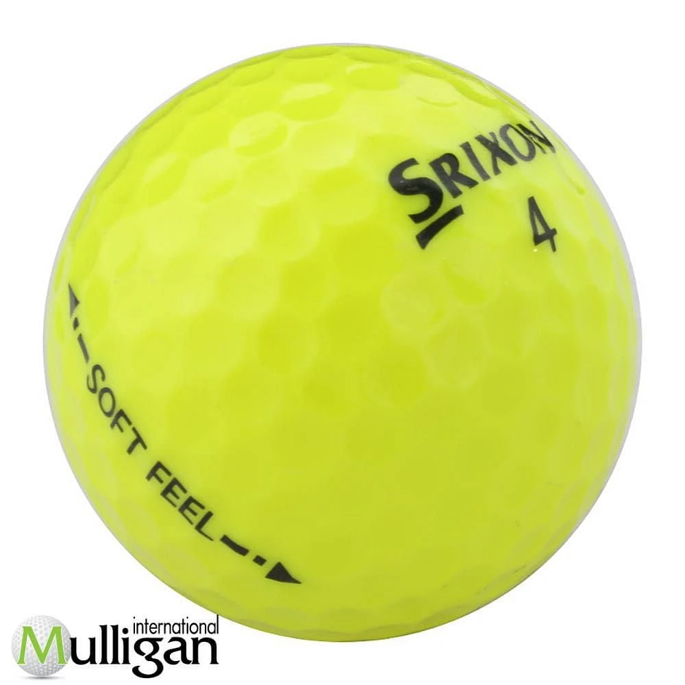 Mulligan - 12 balles de golf récupérées Srixon Soft Feel 5A, Jaune