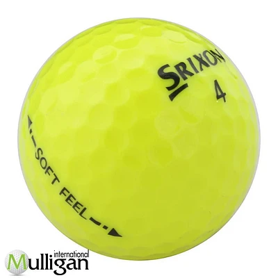 Mulligan - 12 balles de golf récupérées Srixon Soft Feel 5A, Jaune