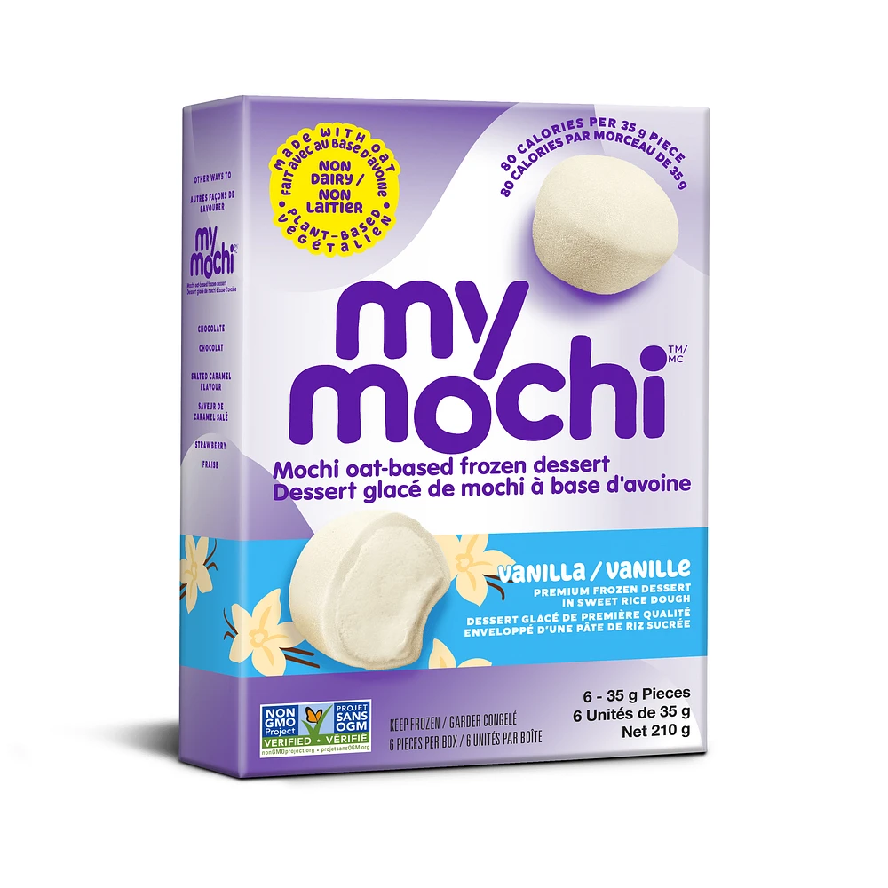 MY MOCHI VANILLA OAT BASED FROZEN DESSERT, MY MOCHI VANILLA OAT BASED FROZEN DESSERT, PREMIUM FROZEN DESSERT IN A SWEET RICE DOUGH