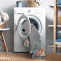 Tapis lavable Markum 5 pi x 7 pi sarcelle et rouille