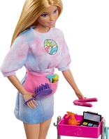 Barbie “Malibu” Stylist Doll & 14 Accessories Playset, Hair & Makeup Theme with Puppy & Styling Cart, Ages 3+