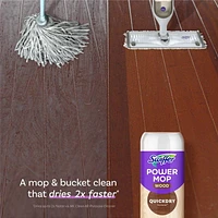Solution nettoyante pour planchers en bois Swiffer PowerMop à séchage rapide, parfum Citron 0,75L