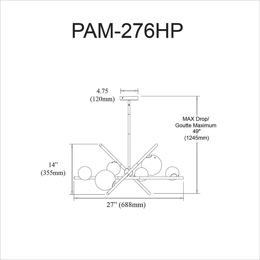 Dainolite PAM-276HP-MB Pendant