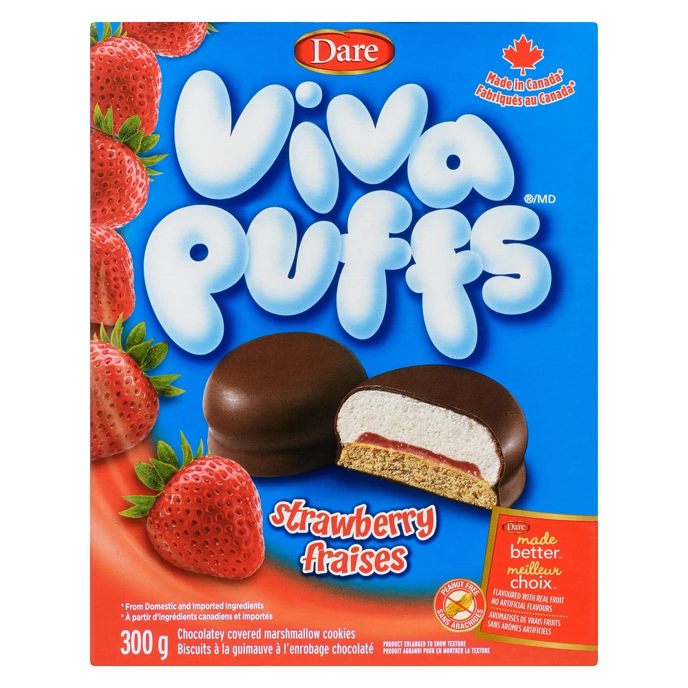 Viva Puffs Strawberry Cookies, Dare, 300g