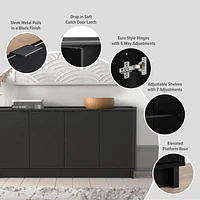 Prepac Buffet 4 portes Simply Modern Blanc
