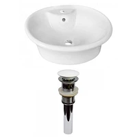 American Imaginations AI-31399 16,5 pouces W au-dessus du navire blanc de compteur pour le perçage de centre de 1 trou