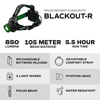 Police Security Blackout-R Rechargeable Headlamp