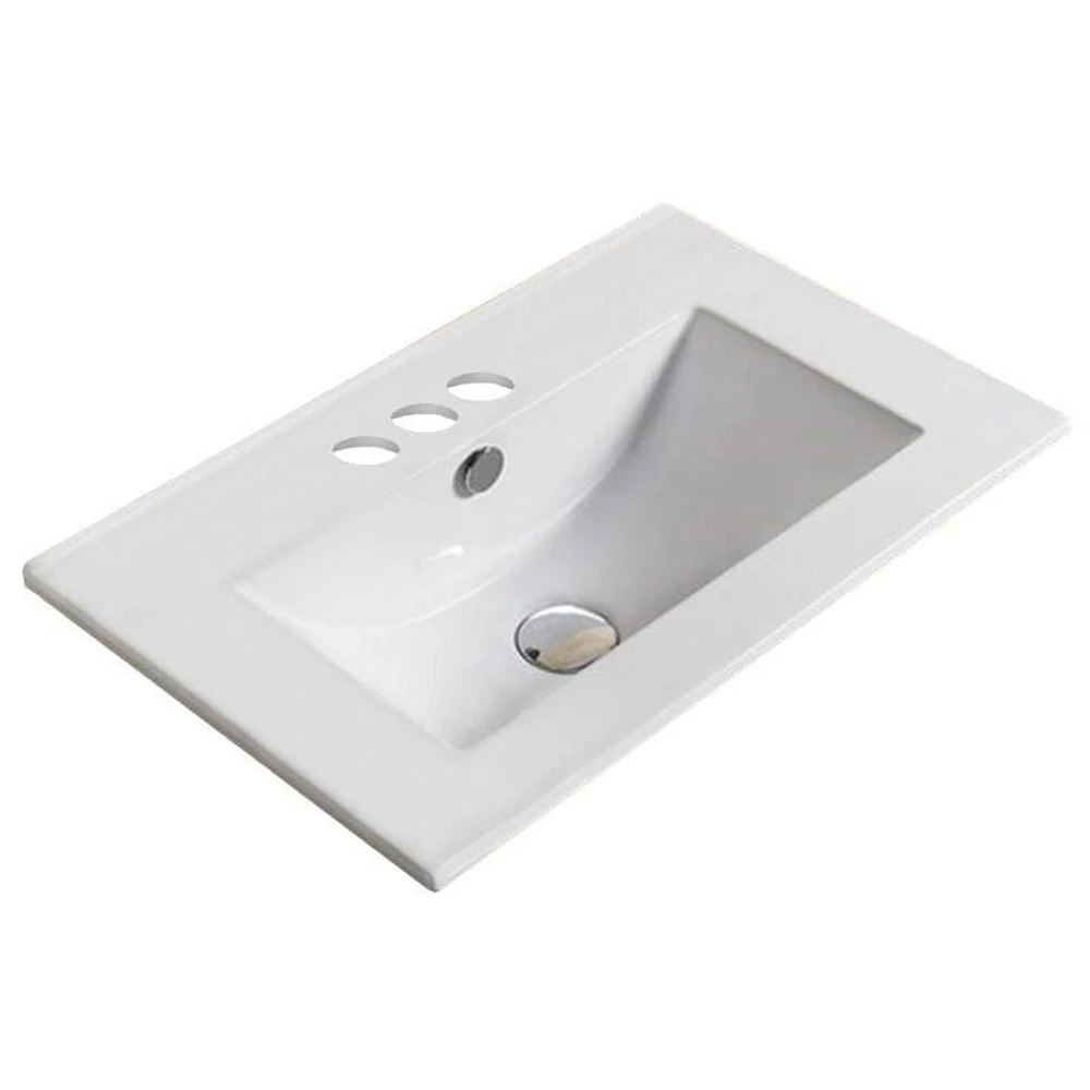 American Imaginations AI-28604 19,9 pouces W 16,6 pouces. D Dessus en céramique de couleur blanche pour 3H4 po. Robinet