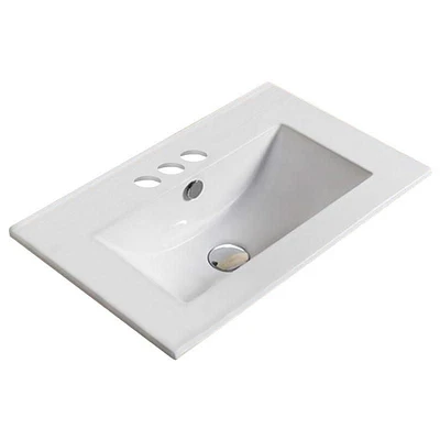 American Imaginations AI-28604 19,9 pouces W 16,6 pouces. D Dessus en céramique de couleur blanche pour 3H4 po. Robinet