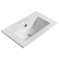American Imaginations AI-28604 19,9 pouces W 16,6 pouces. D Dessus en céramique de couleur blanche pour 3H4 po. Robinet