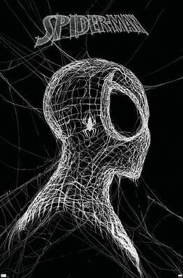 Marvel Spider-Man: World Of Webs - Black And White Wall Poster, 22.375" x 34"